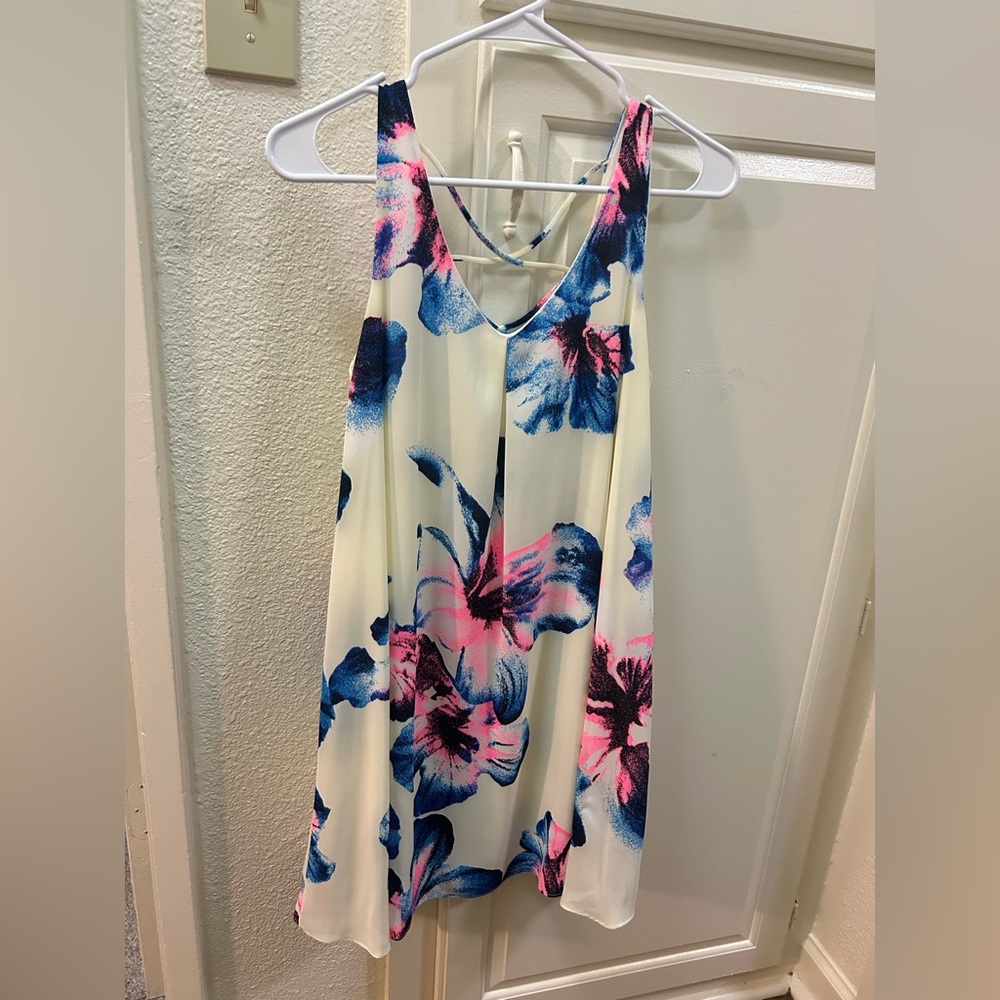 Aqua Floral Shift Dress size XS